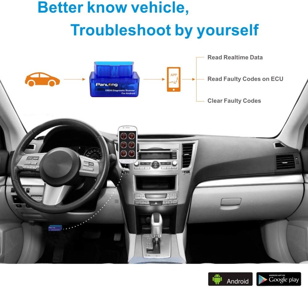 Panlong Bluetooth OBD2 Scanner (Android Only) thumbnail 2