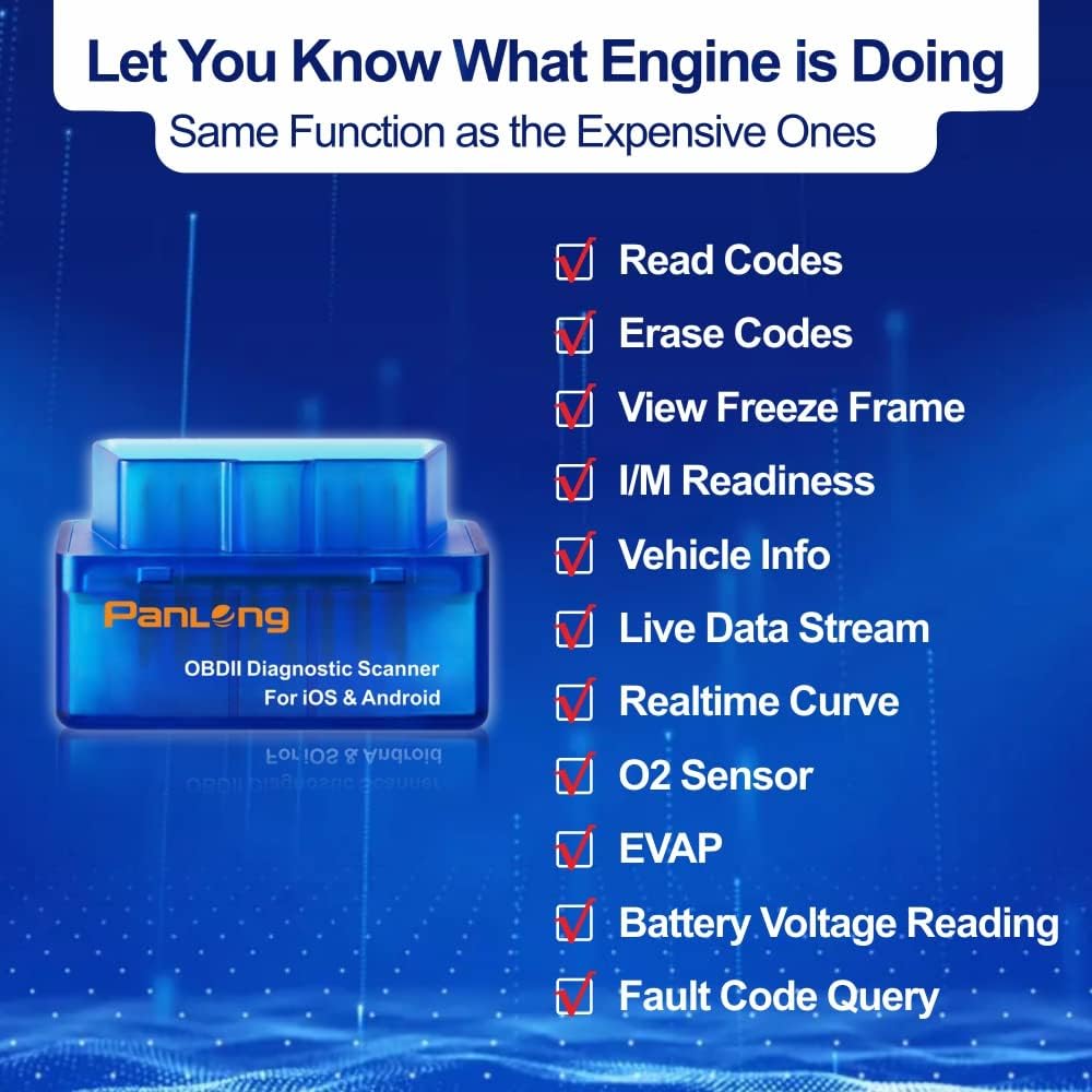 Panlong Bluetooth OBD2 Scanner (iOS & Android) thumbnail 3
