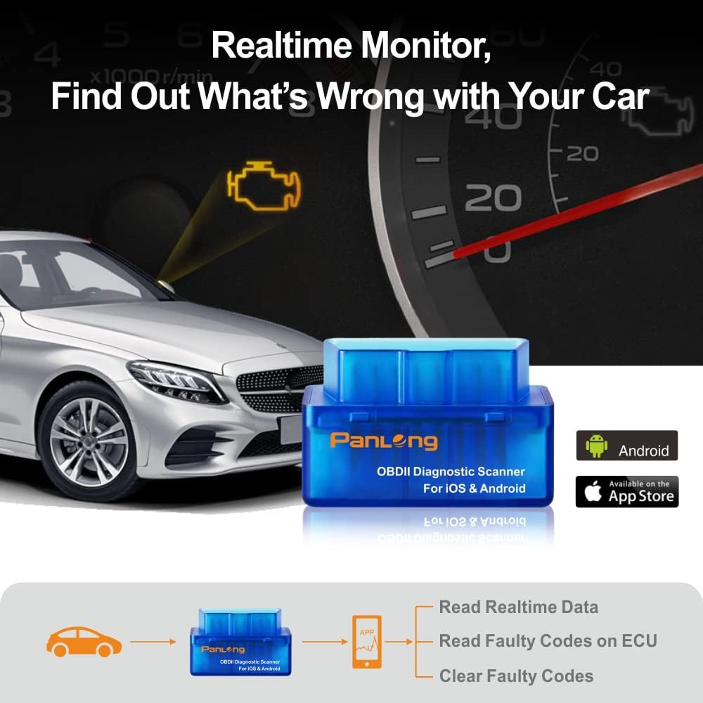 Panlong Bluetooth OBD2 Scanner (iOS & Android) thumbnail 5